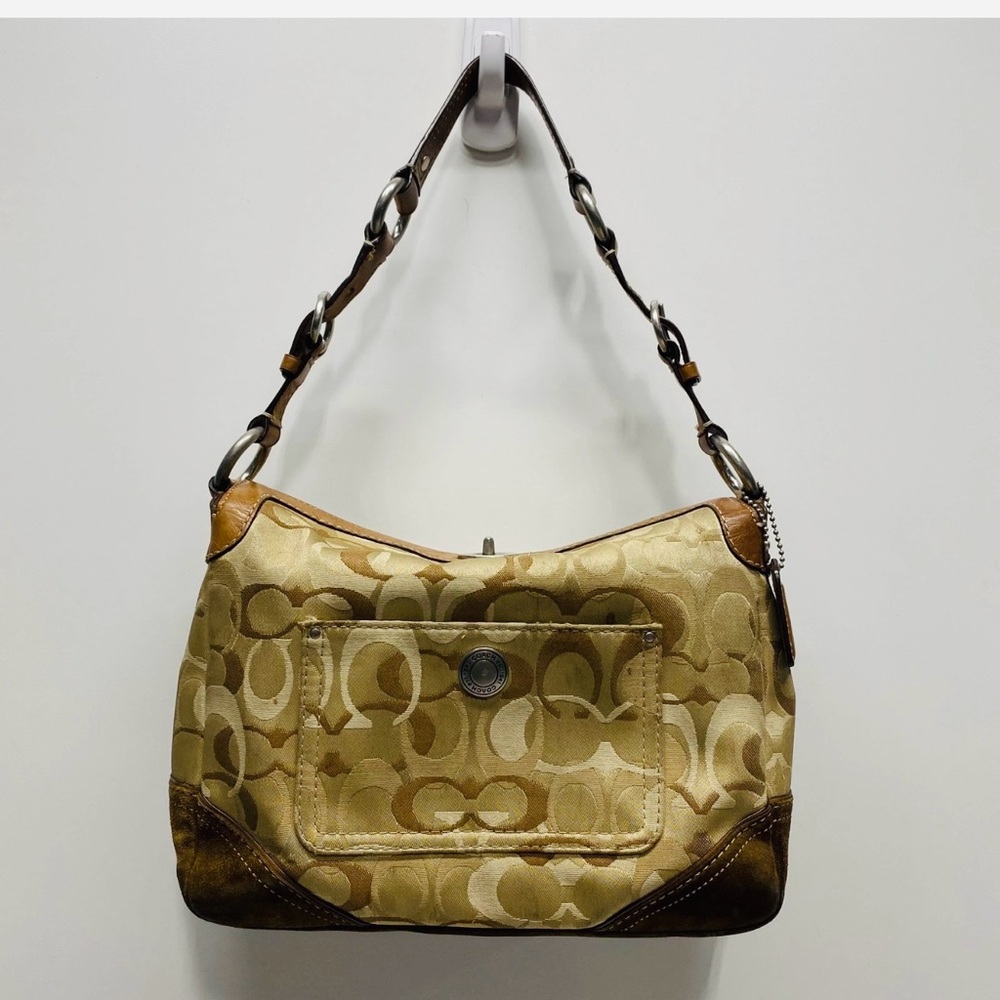 Coach Brown and Tan Shoulder Bag